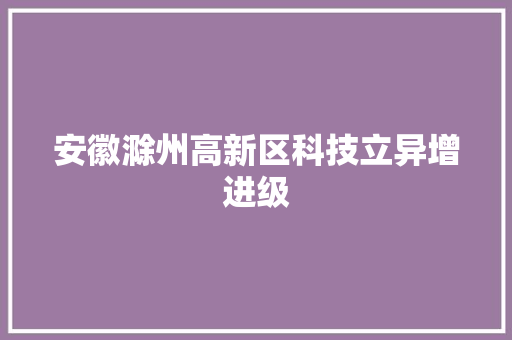 安徽滁州高新区科技立异增进级