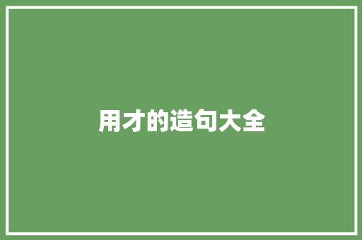 用才的造句大全