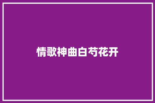 情歌神曲白芍花开 休闲娱乐
