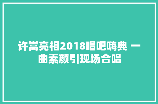 许嵩亮相2018唱吧嗨典 一曲素颜引现场合唱