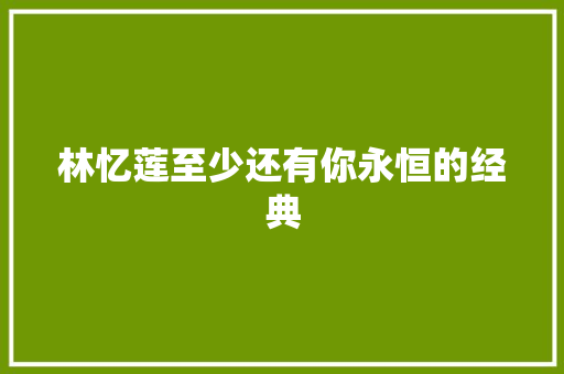 林忆莲至少还有你永恒的经典