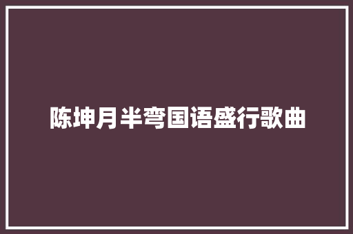 陈坤月半弯国语盛行歌曲