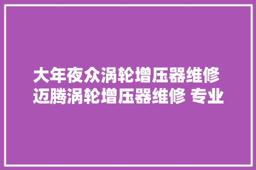 大年夜众涡轮增压器维修 迈腾涡轮增压器维修 专业涡轮增压器