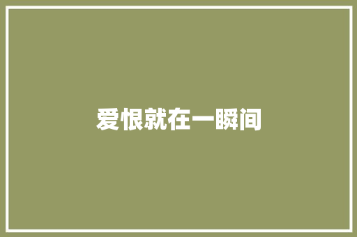 爱恨就在一瞬间