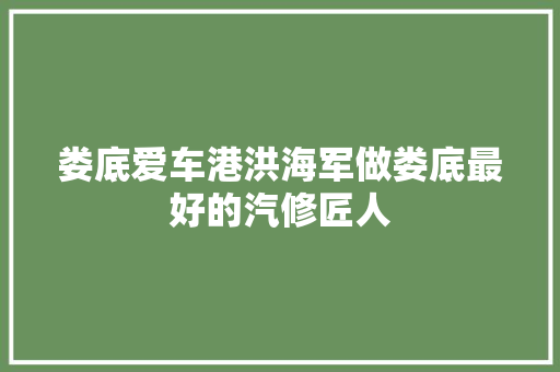 娄底爱车港洪海军做娄底最好的汽修匠人