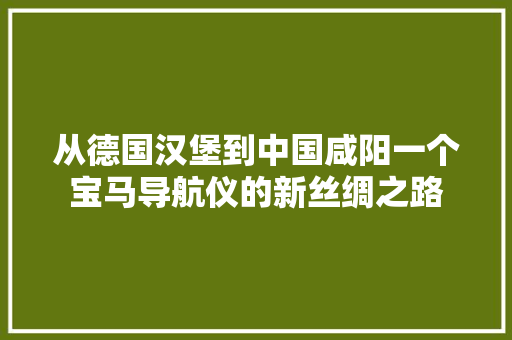 从德国汉堡到中国咸阳一个宝马导航仪的新丝绸之路