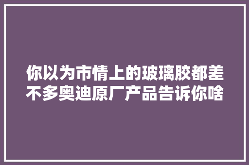 你以为市情上的玻璃胶都差不多奥迪原厂产品告诉你啥是品格