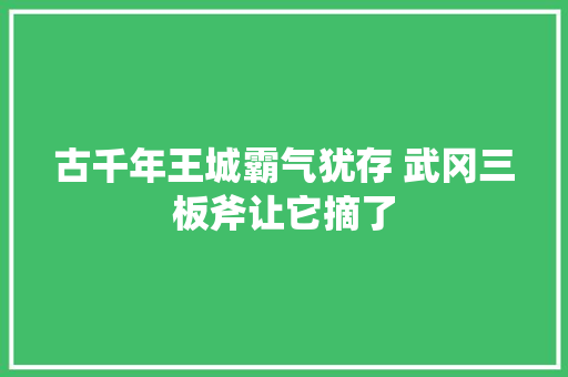 古千年王城霸气犹存 武冈三板斧让它摘了