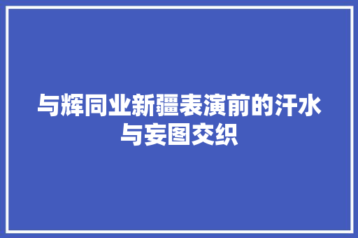 与辉同业新疆表演前的汗水与妄图交织