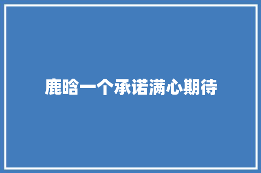 鹿晗一个承诺满心期待