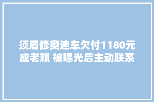 须眉修奥迪车欠付1180元成老赖 被曝光后主动联系法院还钱