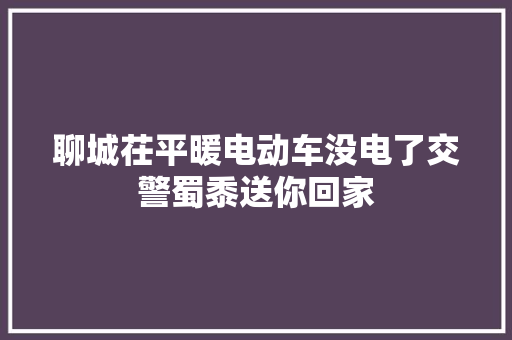 聊城茌平暖电动车没电了交警蜀黍送你回家