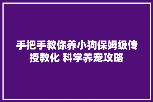 手把手教你养小狗保姆级传授教化 科学养宠攻略