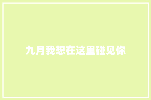 九月我想在这里碰见你