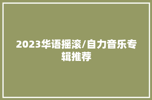 2023华语摇滚/自力音乐专辑推荐
