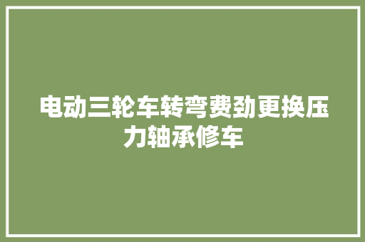 电动三轮车转弯费劲更换压力轴承修车