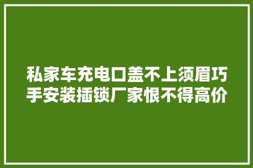 私家车充电口盖不上须眉巧手安装插锁厂家恨不得高价收受接收