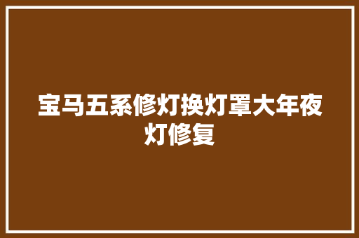 宝马五系修灯换灯罩大年夜灯修复
