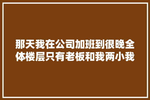 那天我在公司加班到很晚全体楼层只有老板和我两小我