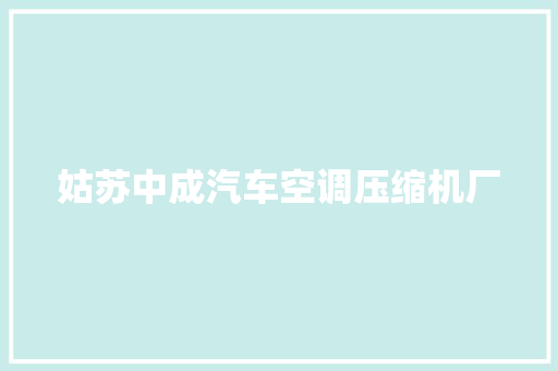 姑苏中成汽车空调压缩机厂