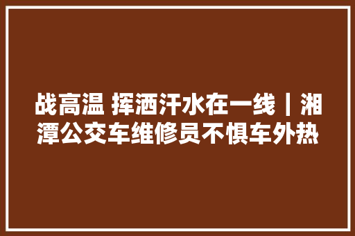战高温 挥洒汗水在一线｜湘潭公交车维修员不惧车外热只为车里凉