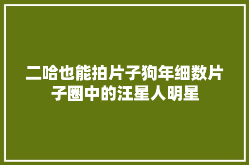 二哈也能拍片子狗年细数片子圈中的汪星人明星