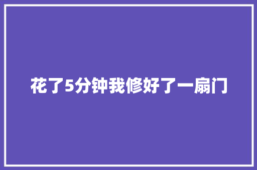 花了5分钟我修好了一扇门