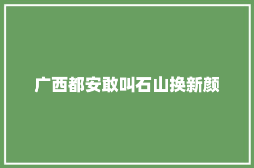 广西都安敢叫石山换新颜
