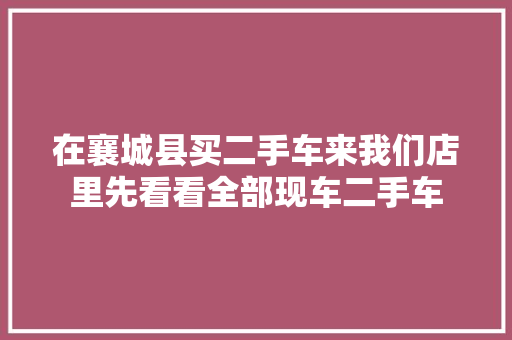 在襄城县买二手车来我们店里先看看全部现车二手车