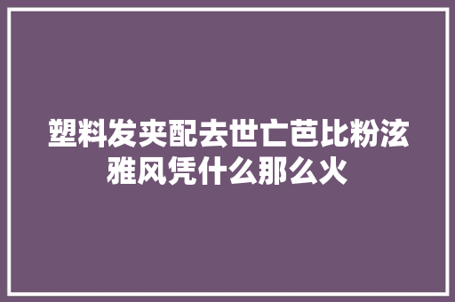 塑料发夹配去世亡芭比粉泫雅风凭什么那么火