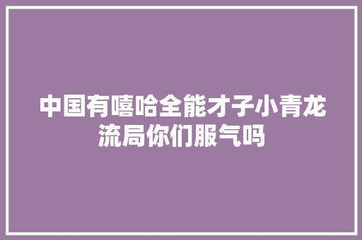 中国有嘻哈全能才子小青龙流局你们服气吗