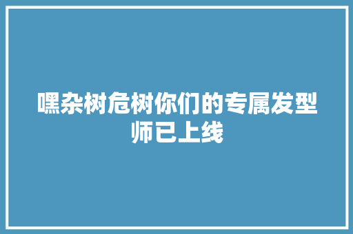 嘿杂树危树你们的专属发型师已上线