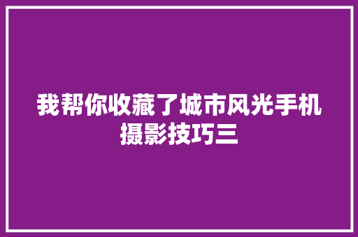 我帮你收藏了城市风光手机摄影技巧三
