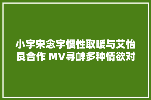 小宇宋念宇惯性取暖与艾怡良合作 MV寻衅多种情欲对手戏