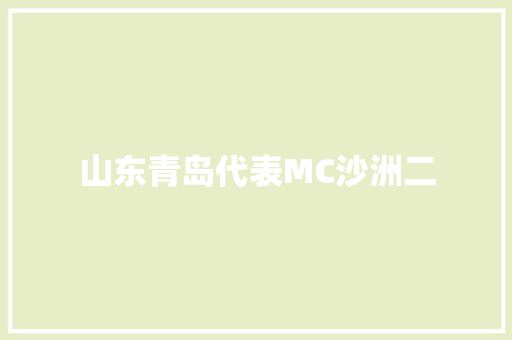 山东青岛代表MC沙洲二