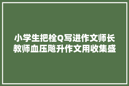 小学生把栓Q写进作文师长教师血压飚升作文用收集盛行语扣分吗