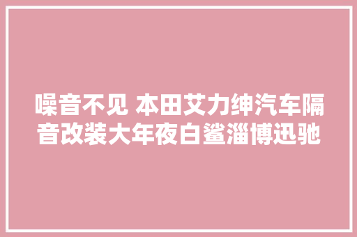 噪音不见 本田艾力绅汽车隔音改装大年夜白鲨淄博迅驰