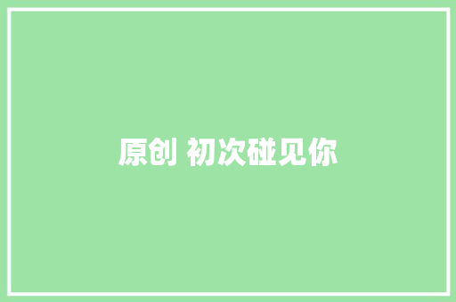 原创 初次碰见你