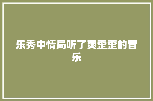 乐秀中情局听了爽歪歪的音乐