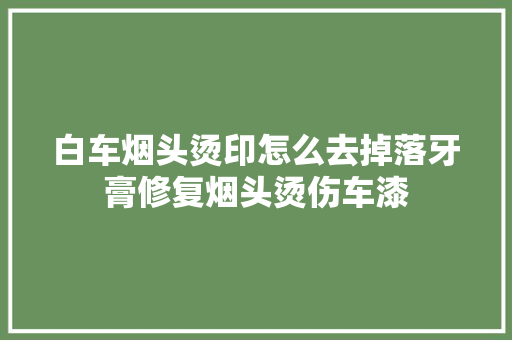 白车烟头烫印怎么去掉落牙膏修复烟头烫伤车漆