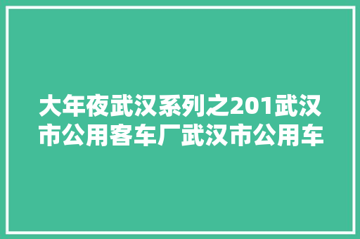 大年夜武汉系列之201武汉市公用客车厂武汉市公用车辆修配厂