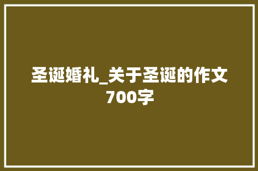 圣诞婚礼_关于圣诞的作文700字