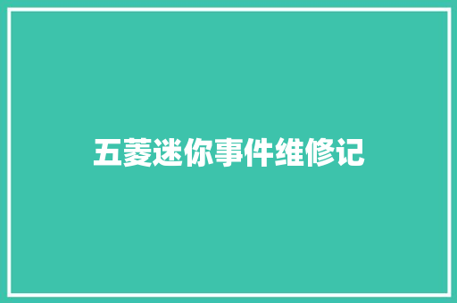 五菱迷你事件维修记