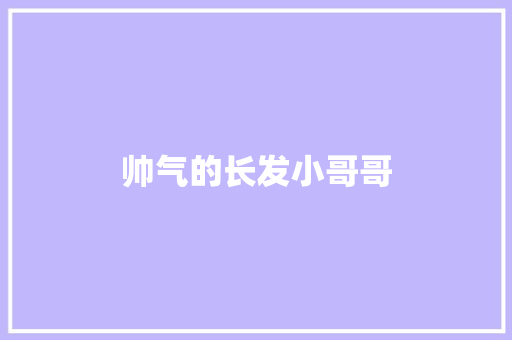 帅气的长发小哥哥