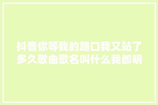抖音你等我的路口我又站了多久歌曲歌名叫什么我都明白歌词一览