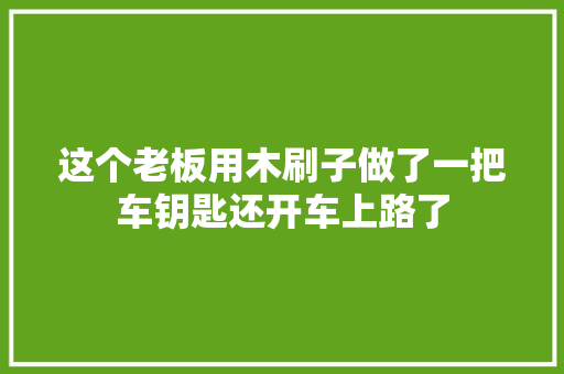 这个老板用木刷子做了一把车钥匙还开车上路了
