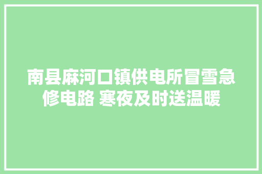 南县麻河口镇供电所冒雪急修电路 寒夜及时送温暖