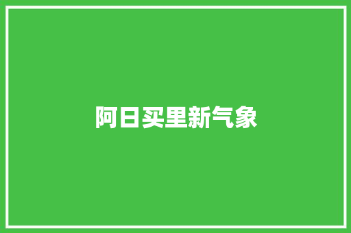 阿日买里新气象