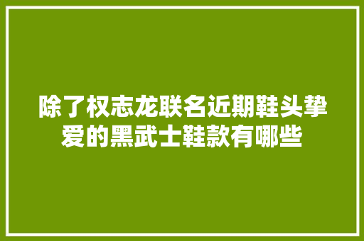 除了权志龙联名近期鞋头挚爱的黑武士鞋款有哪些