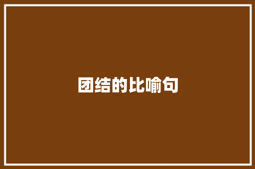 团结的比喻句